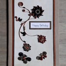 Quilled floral birthday card