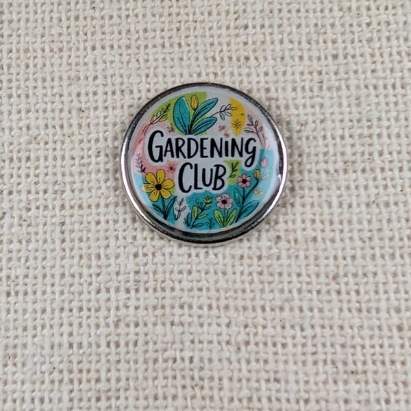 Gardening Club - Garden Themed Badge - Large Resin Topped Pin Badge
