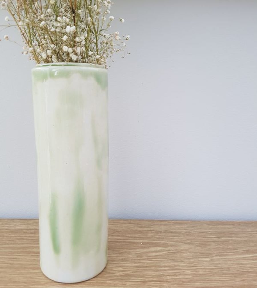 Glossy Green Ceramic Bottle Vase