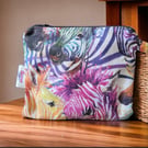 Zebra print zipper pouch bag 
