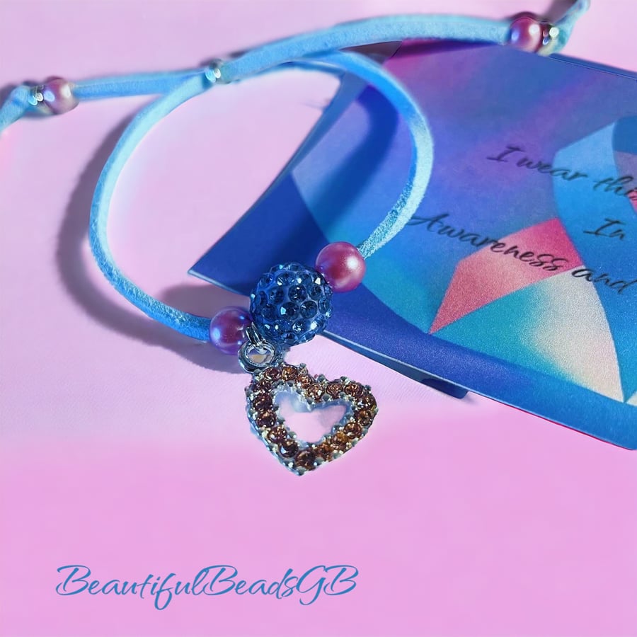 In awareness and support of infant and pregnancy loss rhinestone bracelet