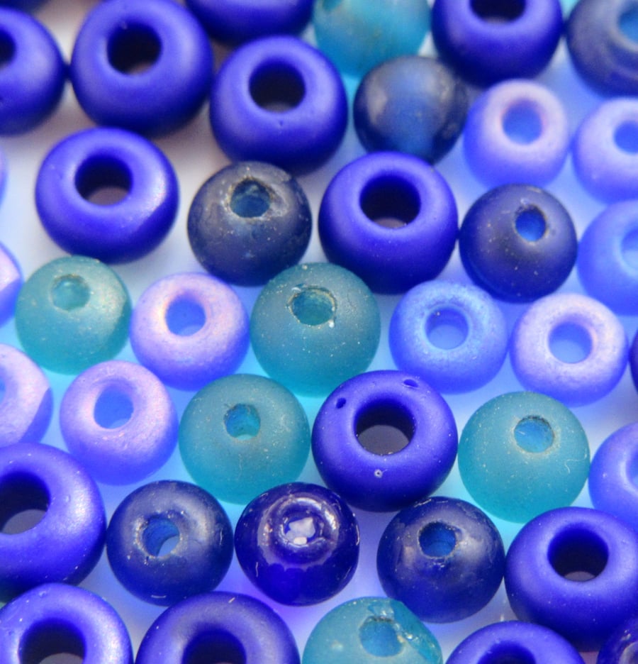 Mixed Blue Beads - 15g