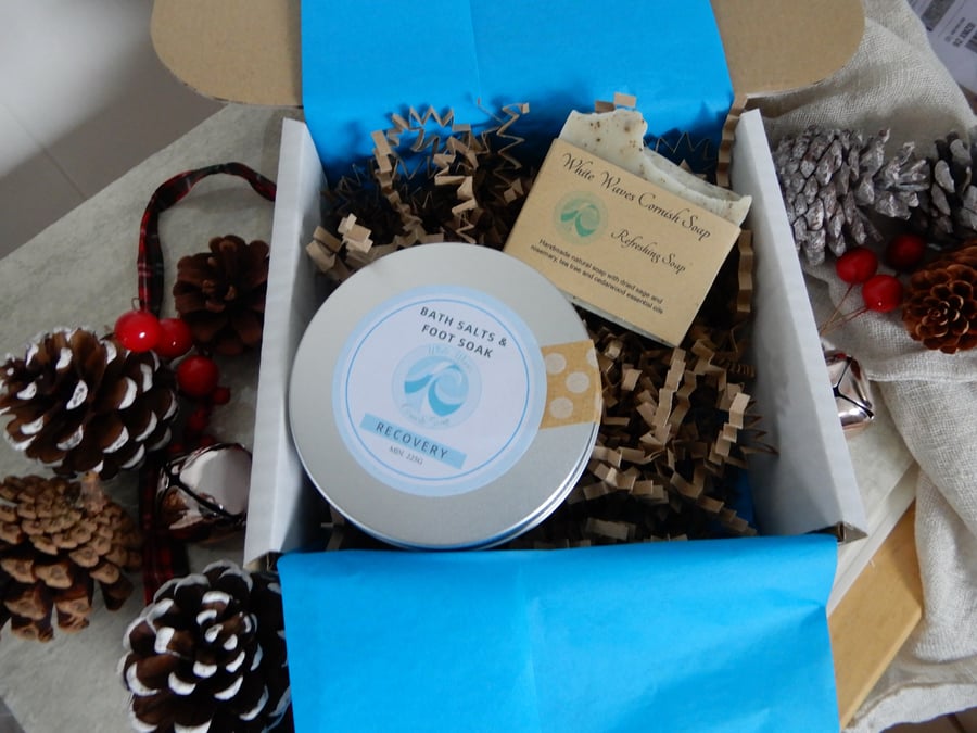 Bath treat gift box - soap and bath salts -mix and match - postage included