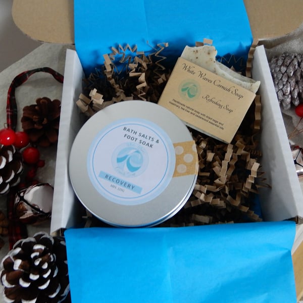Bath treat gift box - soap and bath salts -mix and match - postage included