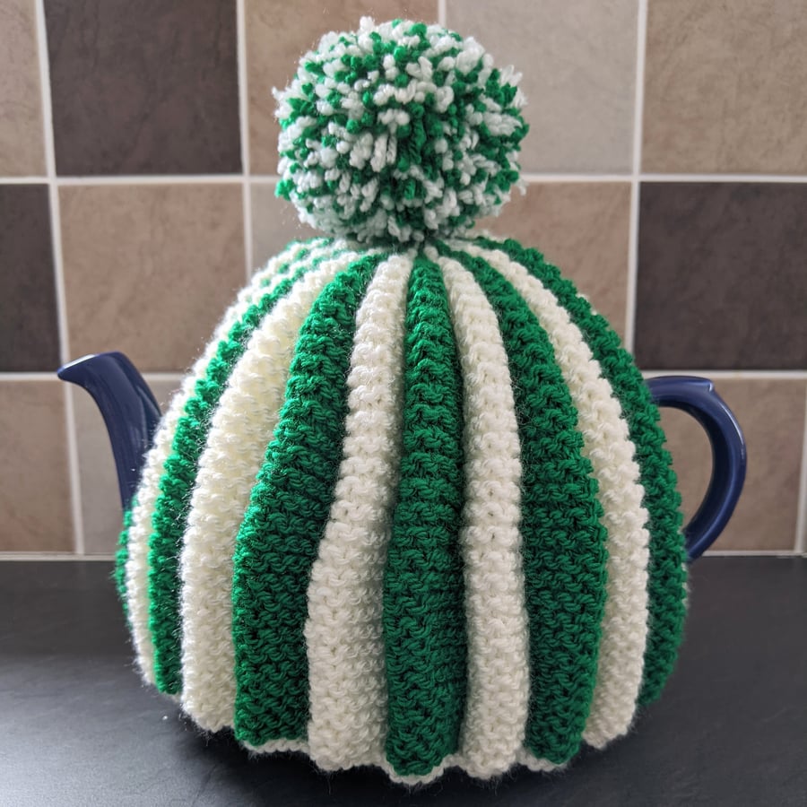 SALE Green and white vintage style tea cosy