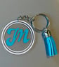 Personalised Acrylic Initial Keyring – with Tassel Charm 