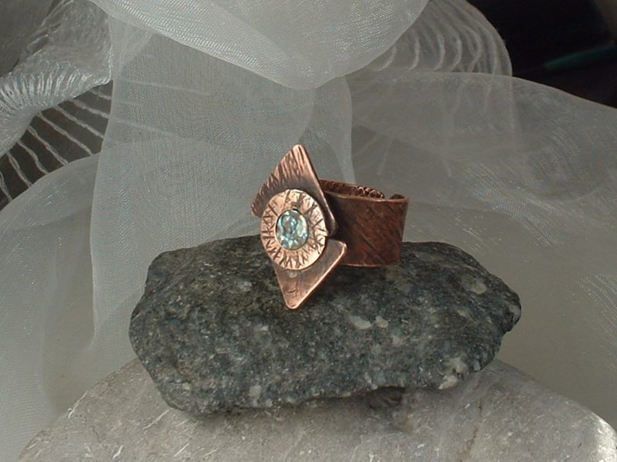 "Altered Image" Unisex Adjustable Rustic Copper Thumb Finger Ring
