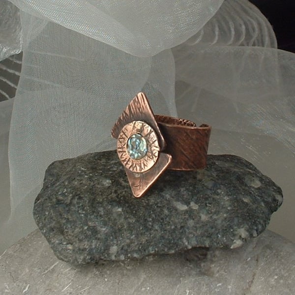 "Altered Image" Unisex Adjustable Rustic Copper Thumb Finger Ring