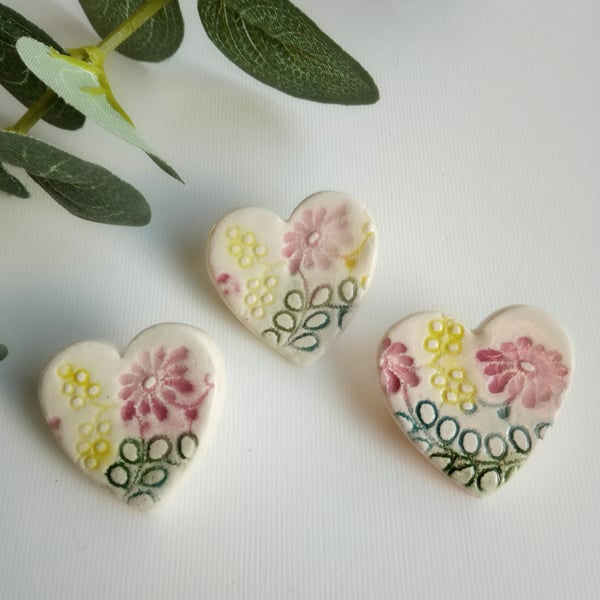 Mini wildflower ceramic brooch