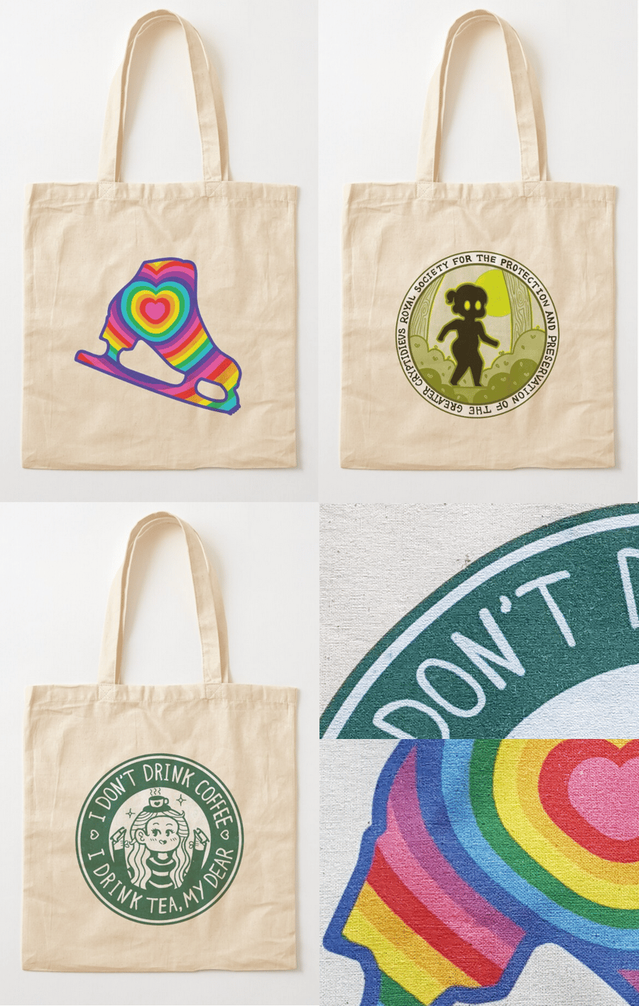 Figure Skating Tote Bags (3 designs)
