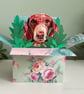 Dachshund Card; Personalised or Blank. Sausage dog gift card holder