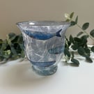 Decoupage Glass Hurricane Vase: Fish Upcycled