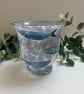 Decoupage Glass Hurricane Vase: Fish Upcycled