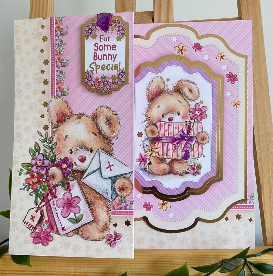 Bunny Birthday Card or Other Special Occasion. For Him, Her or a Child.