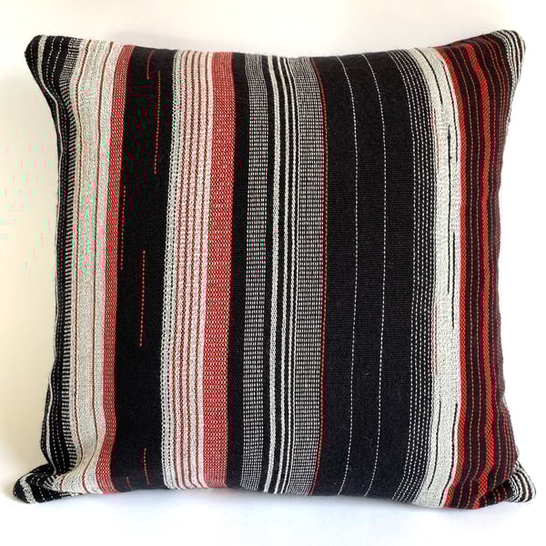 Walk 6: Hand woven cushion, designed and made by Yvonne Skelton