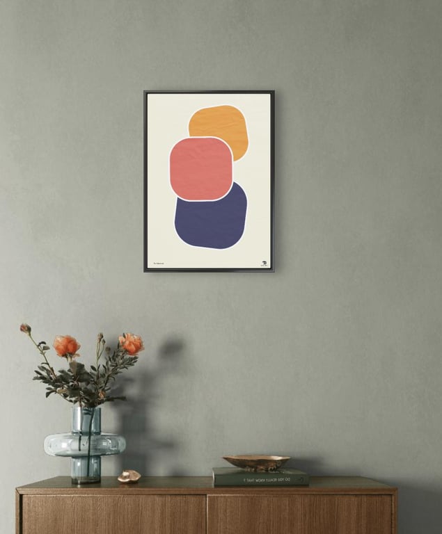 Abstract Geometric Art Print Tumble Three, Modern Home Decor