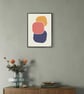 Abstract Geometric Art Print Tumble Three, Modern Home Decor