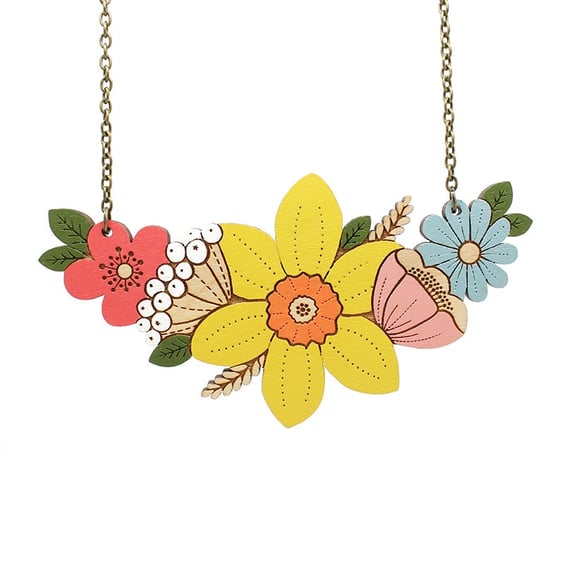 Daffodil Spring Flowers Necklace