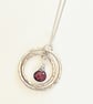 Double circle pendant with ruby garnet - Image 3