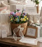 Wildflower Basket – Pastel Floral Arrangement Gift – Cottagecore Wedding Decor 