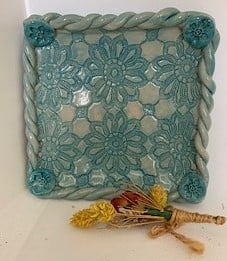 Square  textured trinket dish