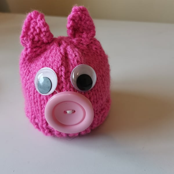 Hand Knitted Pig Chocolate Orange Cover