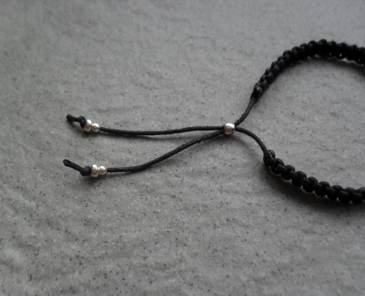 Burmese Jadeite Sterling Silver Macrame Bracele... Folksy