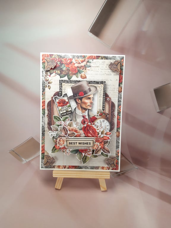 Handmade Vintage Style Greeting Card (46) C6 Size