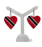 Trinidad flag earrings, love Trinidad and Tobago, loveheart jewellery, caribbean - Image 1