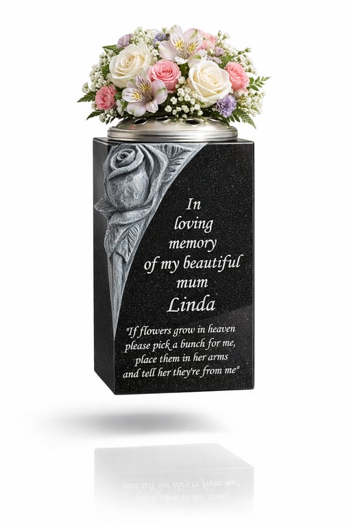 Memorial Grave Vase Rose Bowl Grave Flower Pot Cemetery Stone Grave Stone Plaque