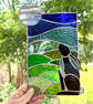 Stained Glass Hare Panel - Moon Gazing Hare - Window Decoration - Image 1