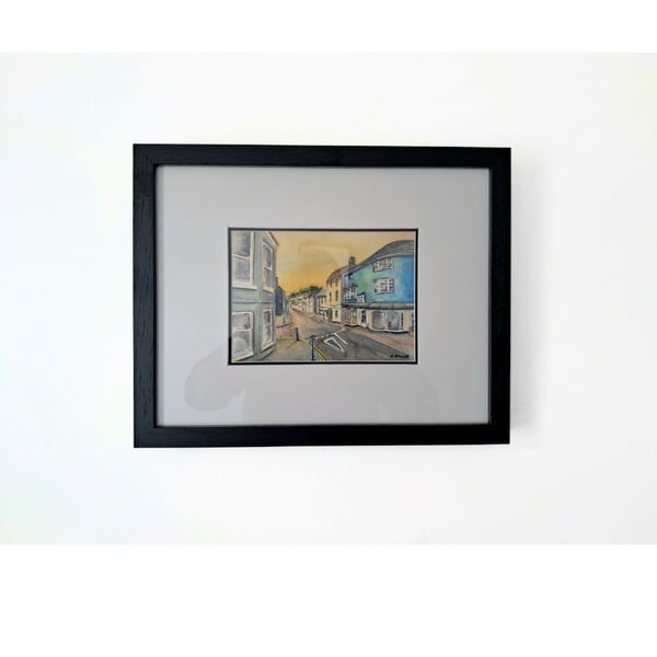 Framed Painting Modbury Devon Original Watercolour