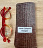 Wool glasses case with hand embroidered bluetit - Image 3