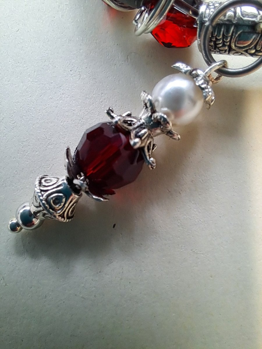 Red Rondelle Faceted Stretch Bracelet 