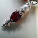 Red Rondelle Faceted Stretch Bracelet 