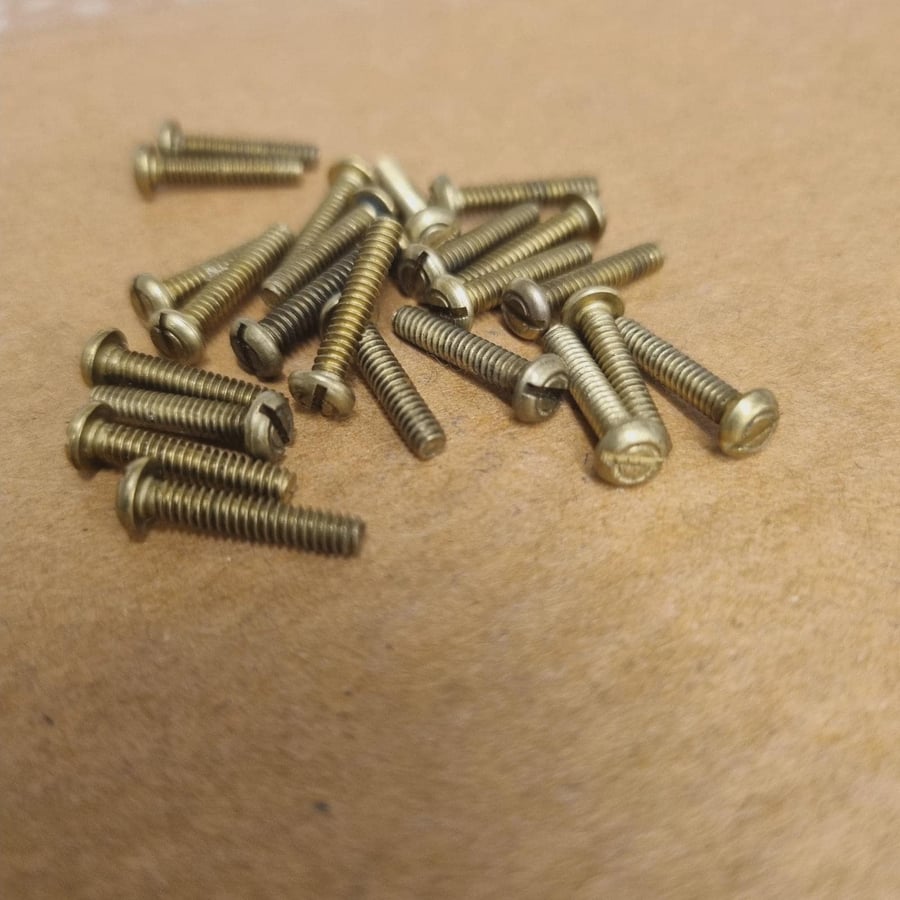 25 Pack M3 14mm Solid Brass Machine Screws
