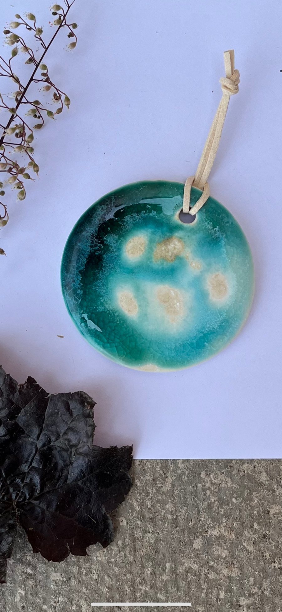 Portal Glazed Porcelain Christmas Tree Decoration Ornament Azure Sea Glaze