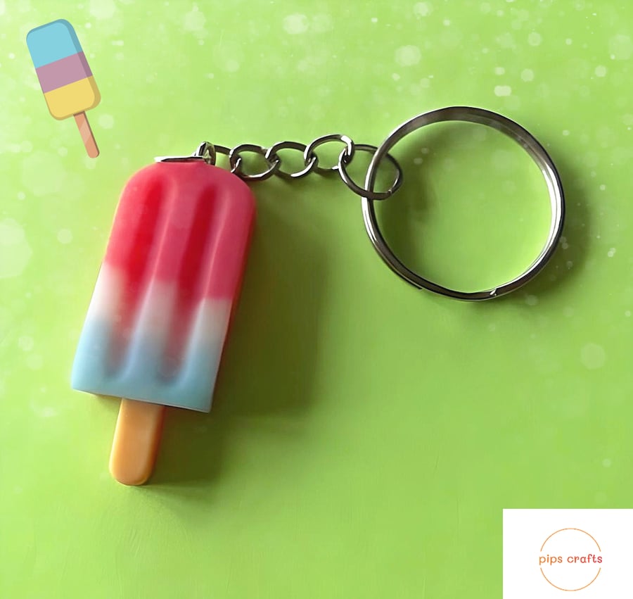 Fun Large Ice Lolly Keyring - Keychain, Quirky Novelty Gift