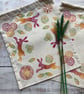 Small Block Printed Drawstring Bag Solstice Hare