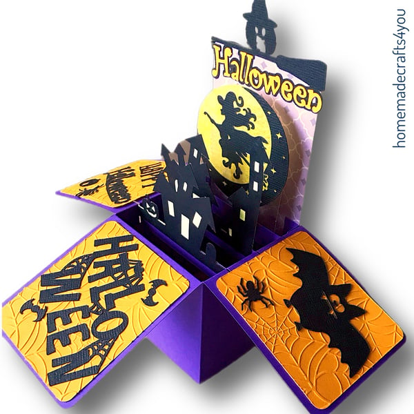 3D Box Halloween Witch Card