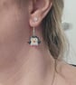 Polymer clay cute penguin earrings on silver plated earhooks