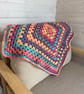 Handmade Crochet Baby Blanket – Multicoloured Granny Square Baby Blanket – 24" - Image 4