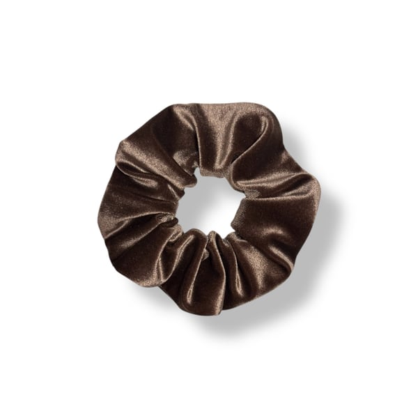 Mocha Velvet Scrunchie - Large