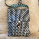 Textured herringbone "Elan" shoulder bag.