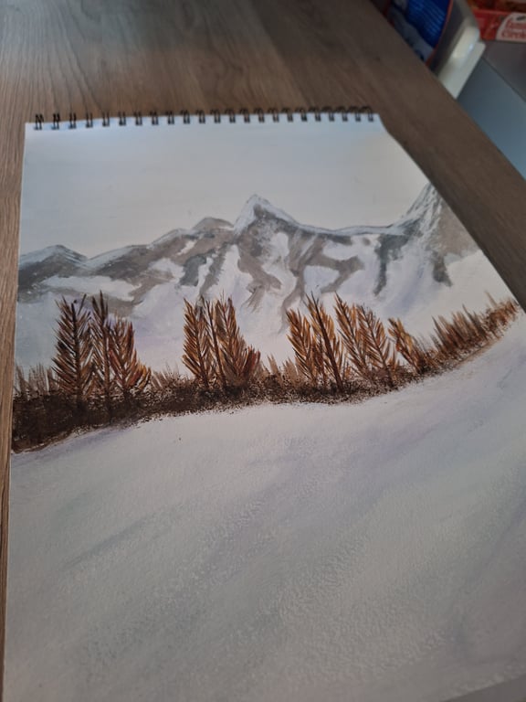 Mountainous Snow Scene 