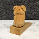 Hand carved wooden piglet 