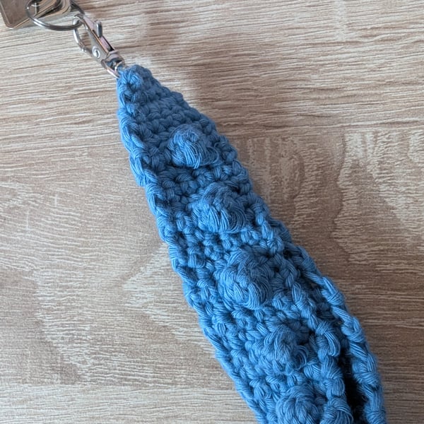 Navy Blue Wristlet Keyring