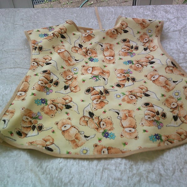 Teddy Bears on Yellow Baby Sleeveless Cover Up Apron