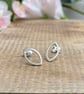 Silver Navette Stud Earrings - Image 7