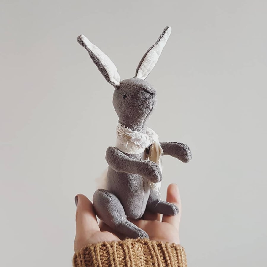 Grey Rabbit, Soft Sculpture, Earl